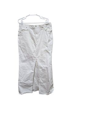 Wrangler x STAUD Westward White Denim Maxi Skirt Size 32